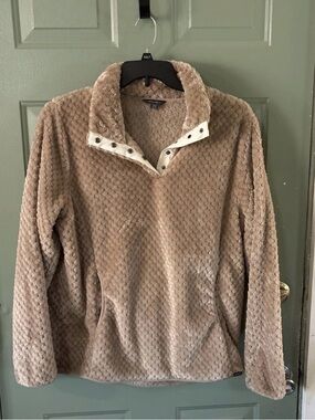 Eddie Bauer Plush Taupe Fleece Jacket